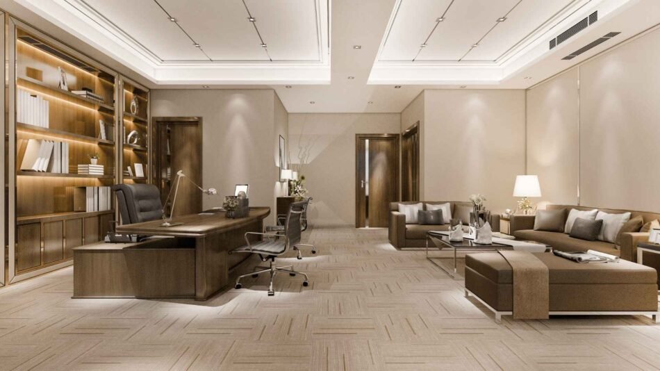 Top 5 Office Interior Design Trends In Dubai 2024 Mark Fit Out   Sustainable Chic Interior Design Dubai 950x534 