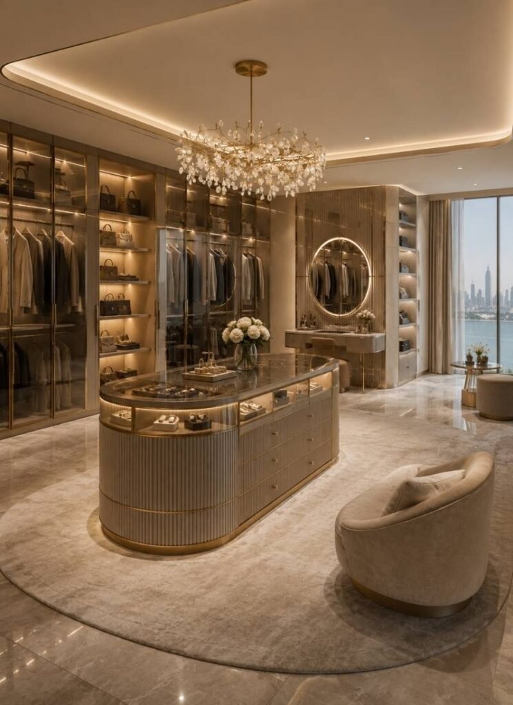 Luxury Walk-In Closet Design in Dubai